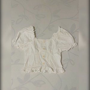 White Top with Ruffles - NWOT